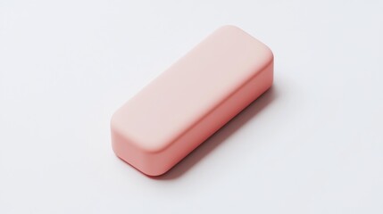 A simple pink eraser on a white background, used for correcting pencil marks.