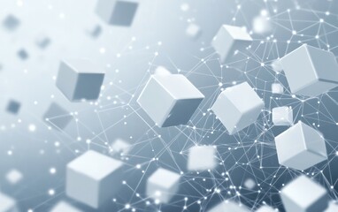 Fototapeta premium Abstract Digital Network with Cubes