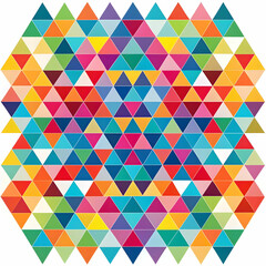 colorful triangles on white background geometric