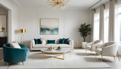 Fototapeta premium Photo interior modern design room 3d illustration