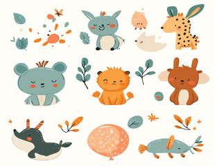 Fototapeta premium set of animals