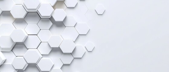 Abstract White Hexagon Pattern