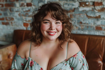 Fototapeta premium Beautiful plus size model woman