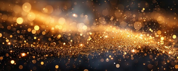 Naklejka premium Abstract gold glitter background with sparkling lights
