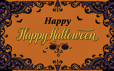 gorgeous elegant halloween card with calligraphy flourishing glitter design luxury highclass