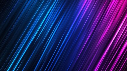 A vibrant abstract background featuring a dynamic gradient of blue and purple hues. Diagonal lines create a sense of movement and energy, symbolizing speed, technology, and futuristic concepts.