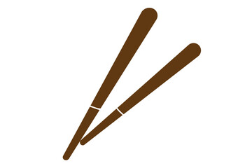 Cartoon bowl and eating chopsticks or Chinese chopsticks. In Chinese, chopsticks means kuizi. Food, sushi, noodles. Thai, Japanese or Asian cuisine. Restaurant tools. Kitchenware icon.