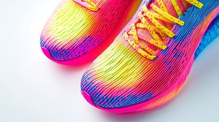 Colorful Rainbow Sneakers Close Up