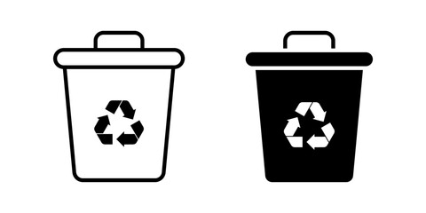 Set of Trash can icons. for mobile concept and web design. vector illustration on white background