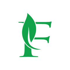 F leaf logo icon