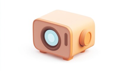 A stylized, minimalistic camera design, ideal for digital graphics and illustrations.