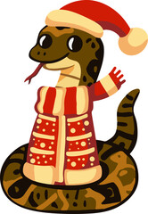 Snake symbol of 2025, cute little snake for Christmas and New Year decoration