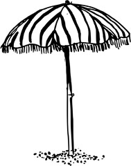 Parasol Sea, ocean related object. Hand drawn minimal design. Perfect for wallpaper, template, banner, wall decor, print, postcard, cover. Vector illustration © Anada77
