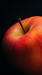 Close-up of fresh red apple with