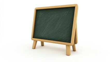 A wooden-framed chalkboard stands upright, ready for writing or drawing.