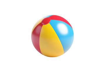 Minimalistic Cartoonish Flat Matte Beach Ball Icon | Isolated on Transparent & White Background | PNG File with Transparency
