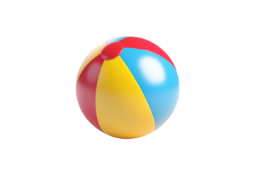 Minimalistic Cartoonish Flat Matte Beach Ball Icon | Isolated on Transparent & White Background | PNG File with Transparency