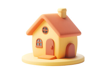 Minimalistic Cartoonish Flat Matte House Icon | Isolated on Transparent & White Background | PNG File with Transparency