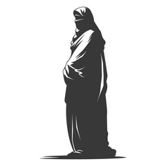 Silhouette of a Woman in a Niqab
