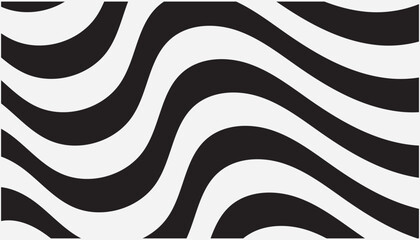 Naklejka premium Seamless wave lines pattern, black and white wavy stripes.Optical illusion zigzag lines.Geometric style in op art.