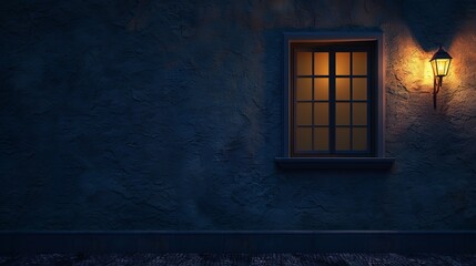 High-Quality Nighttime Window Background with Copy Space