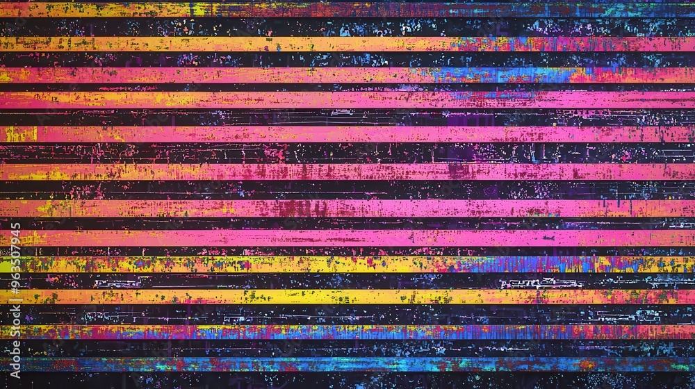 Poster Retro CCTV and VHS-inspired Background Texture With Vivid Colors and Horizontal Lines