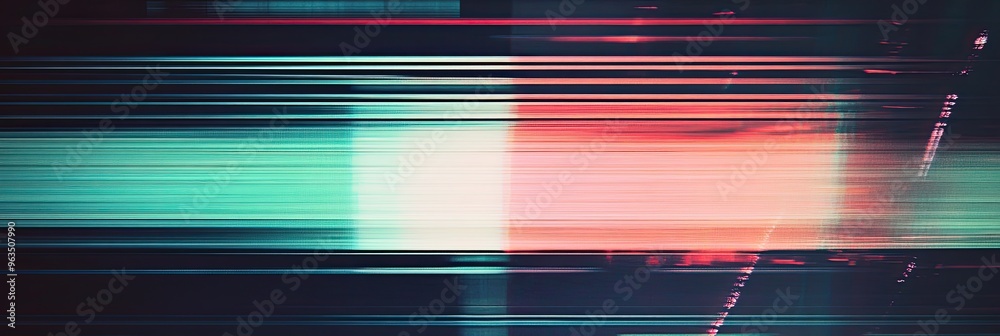 Poster Retro CCTV Background With Multicolored Noise and Horizontal Lines Creating a Vintage Aesthetic