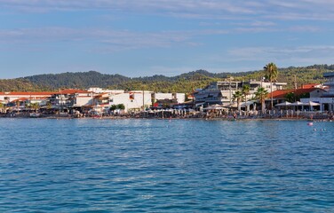Fototapeta premium village in the sea in pefkochori, greece