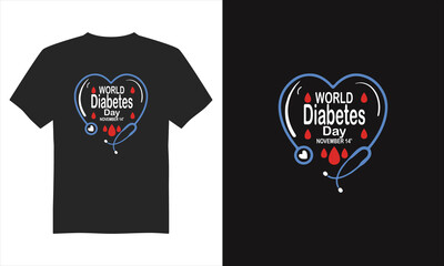 World Diabetes Day T-Shirt Design, typography t-shirt design, T-Shirt&nbsp;Design.