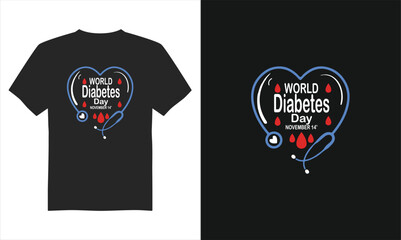World Diabetes Day T-Shirt Design, typography t-shirt design, T-Shirt&nbsp;Design.