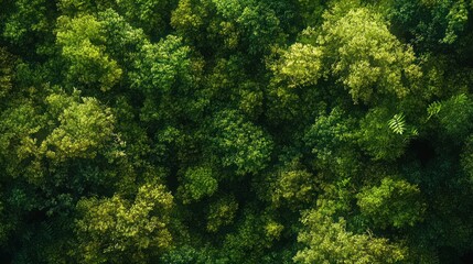 Naklejka premium Lush Green Forest Canopy from Above