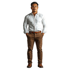 Naklejka premium Philippines Filipino man isolated on a transparent background png file no background png file