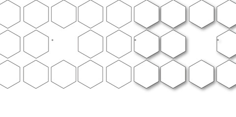 White hexagon 3D background texture. modern abstract polygonal pattern. 3d rendering illustration. 
Futuristic abstract banner. white and black lines 3d Hexagonal. honeycomb white Background.