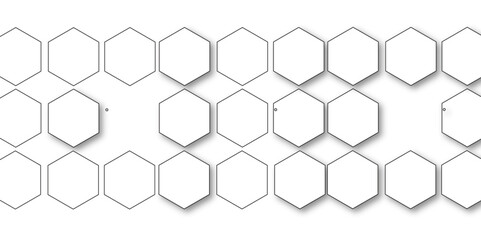 Naklejka premium White hexagon 3D background texture. modern abstract polygonal pattern. 3d rendering illustration. Futuristic abstract banner. white and black lines 3d Hexagonal. honeycomb white Background.