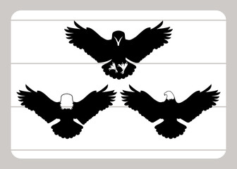 Bald Eagle Silhouette SVG | American Eagle Vector | Bird of Prey Craft Cut File for Cricut & Vinyl Decals 