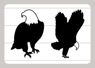 Bald Eagle Silhouette SVG | American Eagle Vector | Bird of Prey Craft Cut File for Cricut & Vinyl Decals 