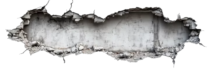 Concrete Wall, Destroyed, Isolated. Graphic Cutout. © Noize