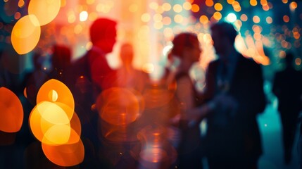 Professionals Networking at Vibrant Evening Event