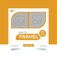 Travel post banner design template