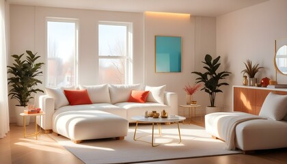 Photo interior modern design room 3d illustration