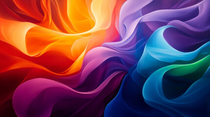 Fototapeta premium A mesmerizing abstract artwork featuring a celestial tapestry of vibrant colors and flowing forms. The dynamic interplay of swirling hues evokes a sense of cosmic energy, movement, and ethereal beauty