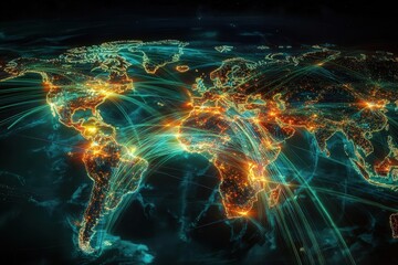 A global map showing hotspots where resources like water