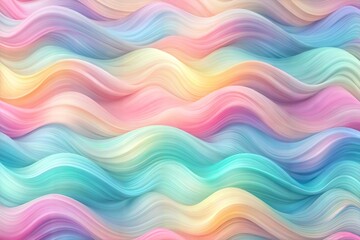 Fototapeta premium Vibrant digital painting featuring smooth fluid multicolor pastel waves and curves