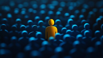 A visually engaging representation of the recruitment process highlights a unique candidate among diverse applicants, symbolizing the careful search for the ideal fit in hiring practices