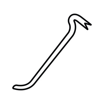 black outline crowbar tool on white