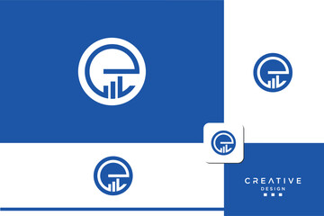 Letter E Financial Logo. with growth arrows	
