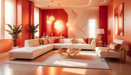 Photo interior modern design room 3d illustration