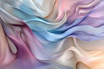 Obraz premium Abstract image of flowing fabric in soft pastel colors.