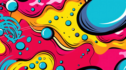Vibrant Comic Book Background in Pop Art Style.