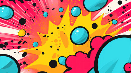 Obraz premium Vibrant Comic Book Explosion Background in Pop Art Style.